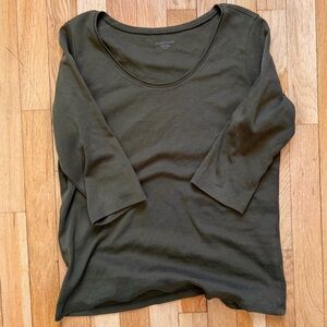 100% organic cotton olive Eileen Fisher top